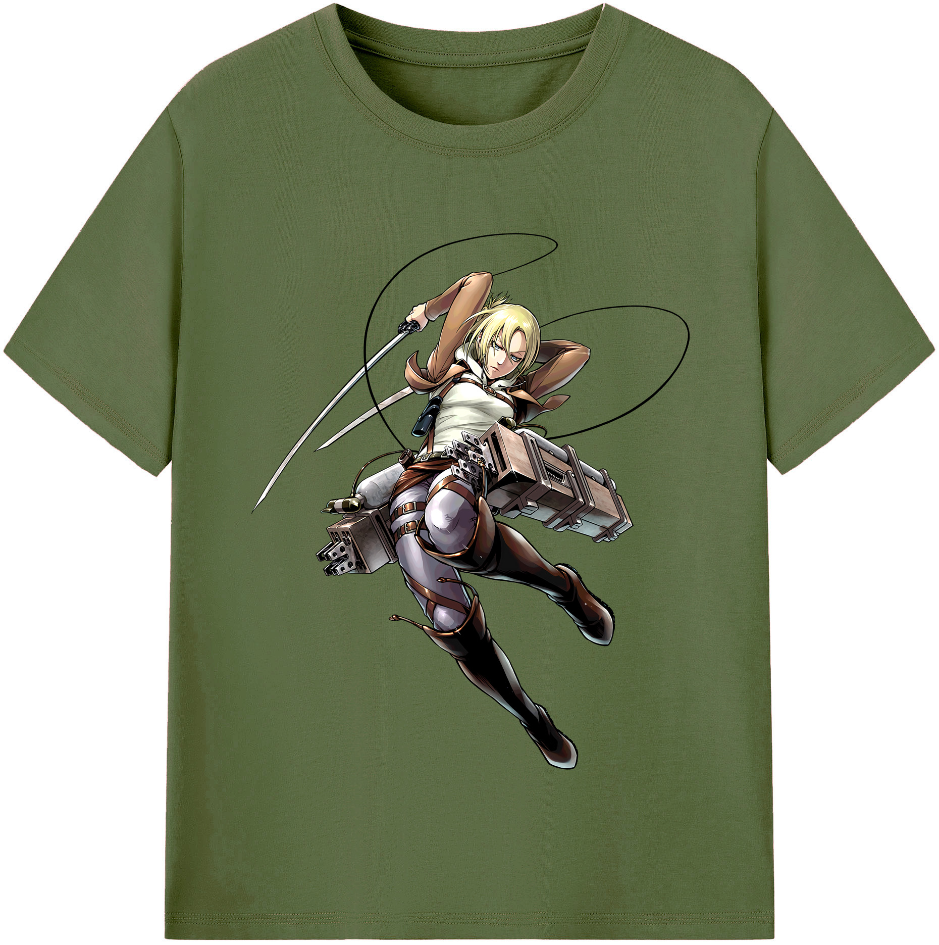 （画像用） 進撃の巨人 アニ・レオンハート Attack on Titan Annie Leonhart 綿100％半袖Tシャツ（フロントプリント）